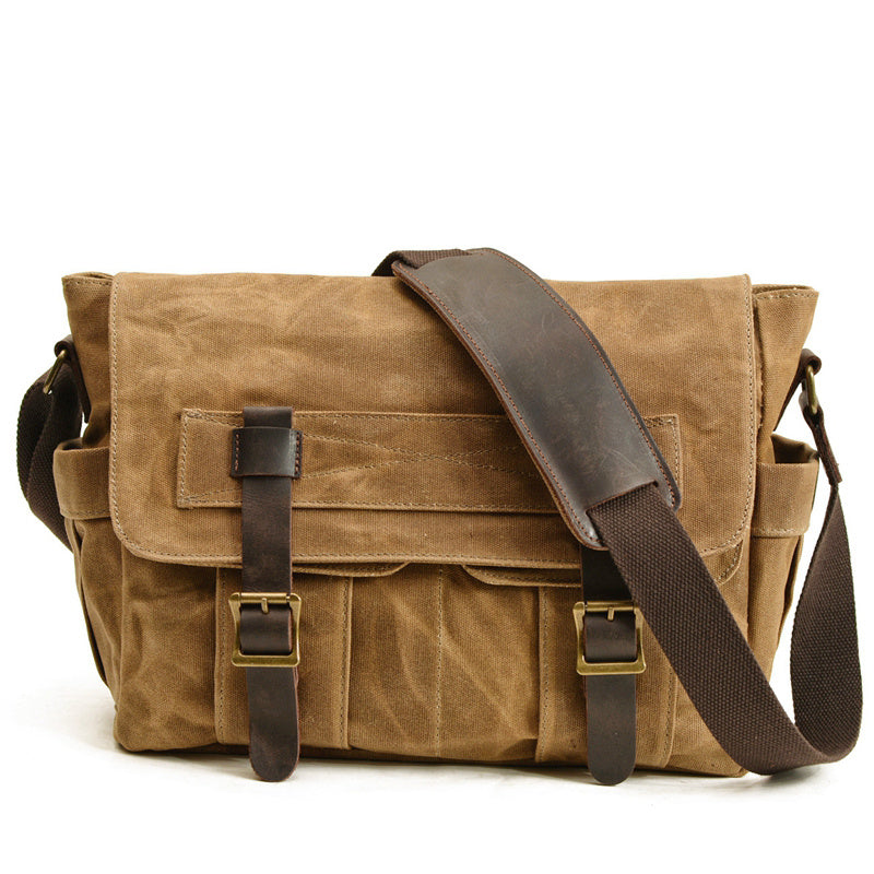 Vintage Oil Wax Canvas Messenger Bag-Falmouth