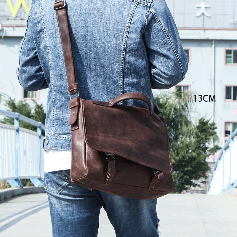 Cowhide Shoulder Messenger Bag-Charkestown