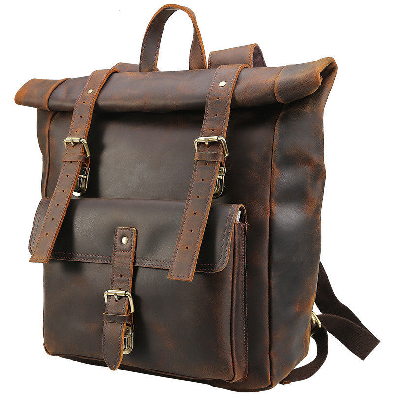 Crazy Horse Leather Backpack-Penzance