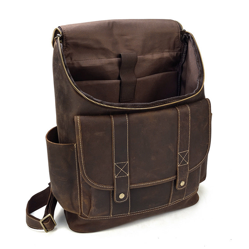 Vintage leather backpack-Abergele