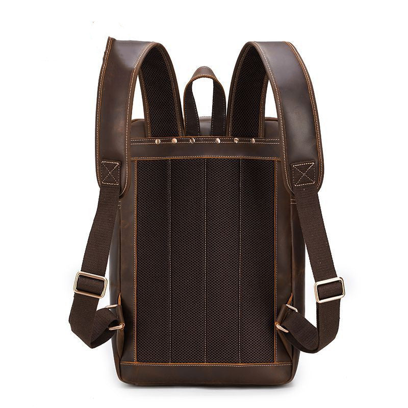 Crazy Horse Leather Backpack-Cardif