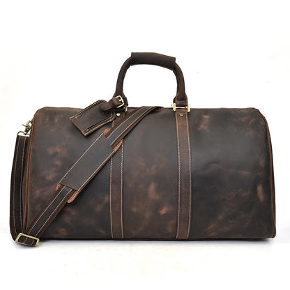 Top Layer Cowhide Duffel Bag-Aberaven