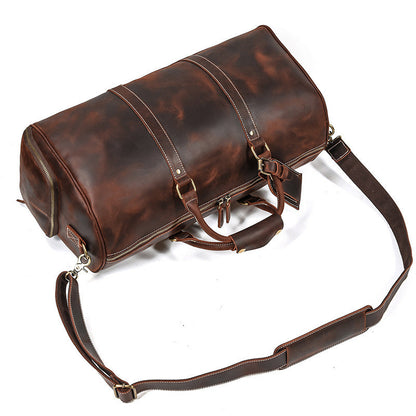 Crazy Horse Leather Retro Duffel Bag-Truro