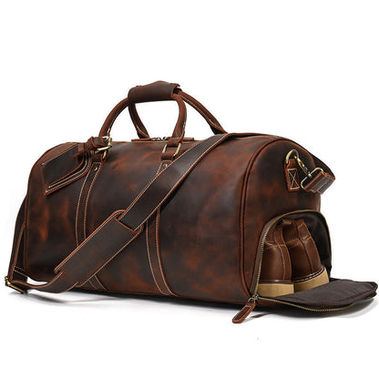 Crazy Horse Leather Retro Duffel Bag-Truro