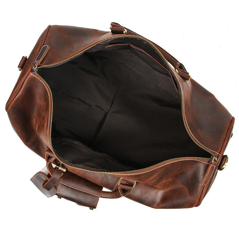 Crazy Horse Leather Retro Duffel Bag-Truro