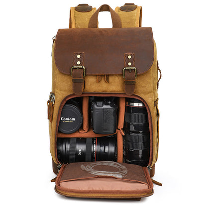 Vintage Canvas Camera Backpack-Porthtowen