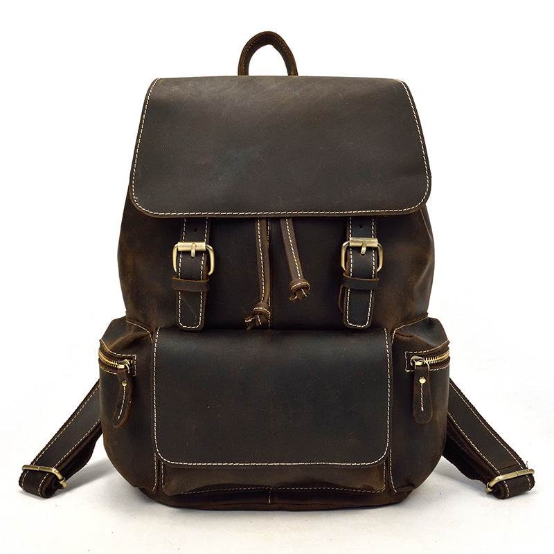 Crazy Horse Leather Backpack-Bridgend