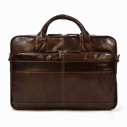 Cowhide Shoulder Messenger Bag-Hugh Town