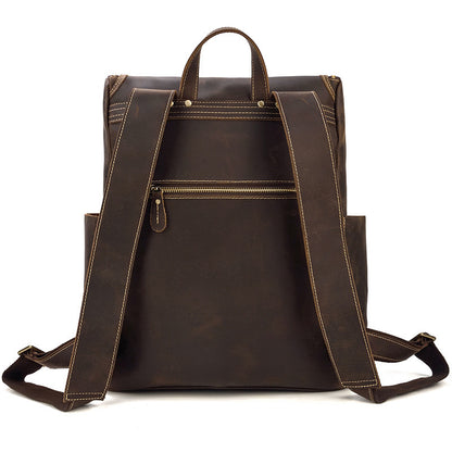 Vintage leather backpack-Abergele