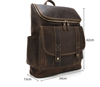 Vintage leather backpack-Abergele