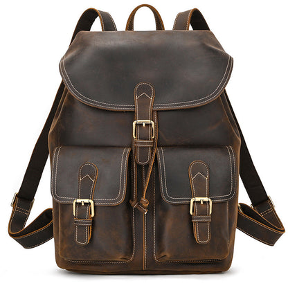 Retro Crazy Horse Leather Backpack-Penryn