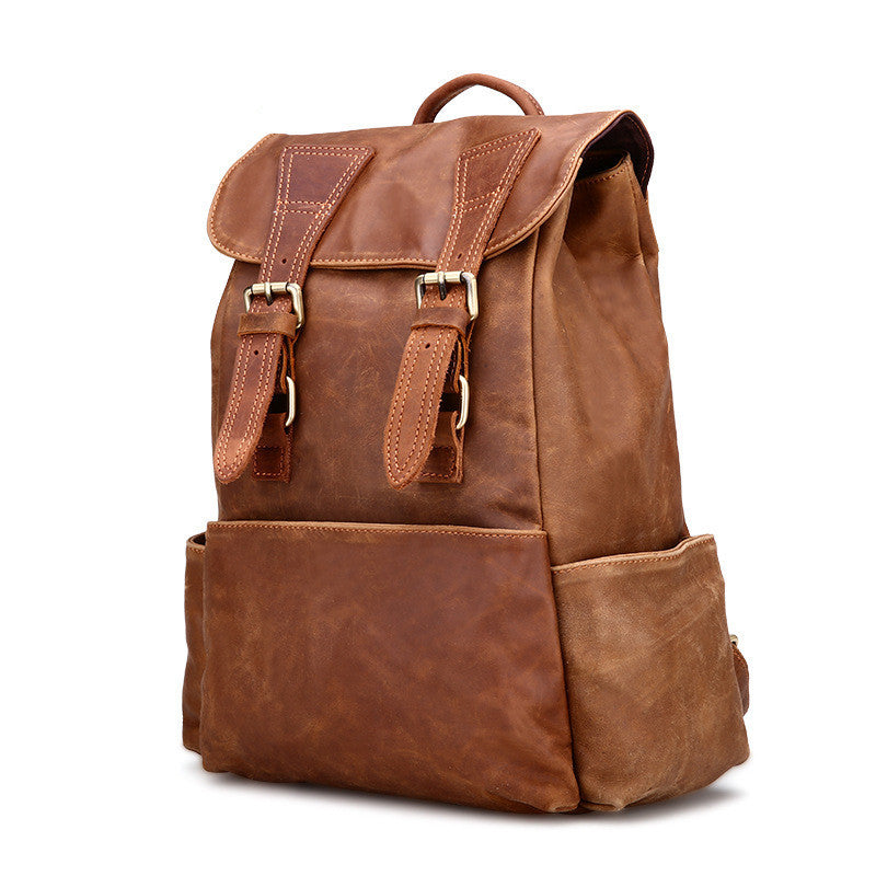 Retro Leather backpack-Brecon