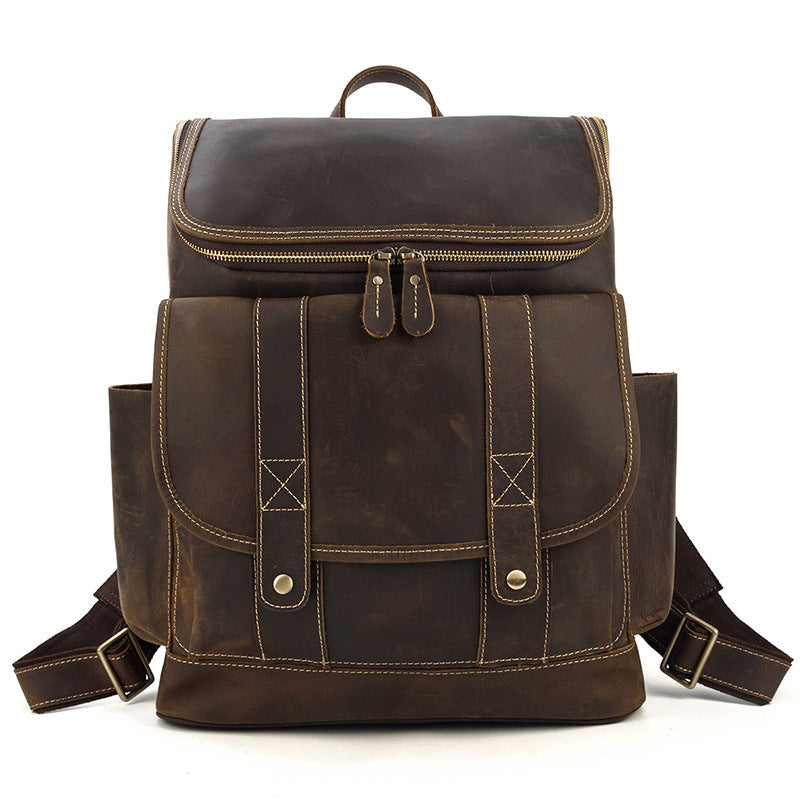 Vintage leather backpack-Abergele