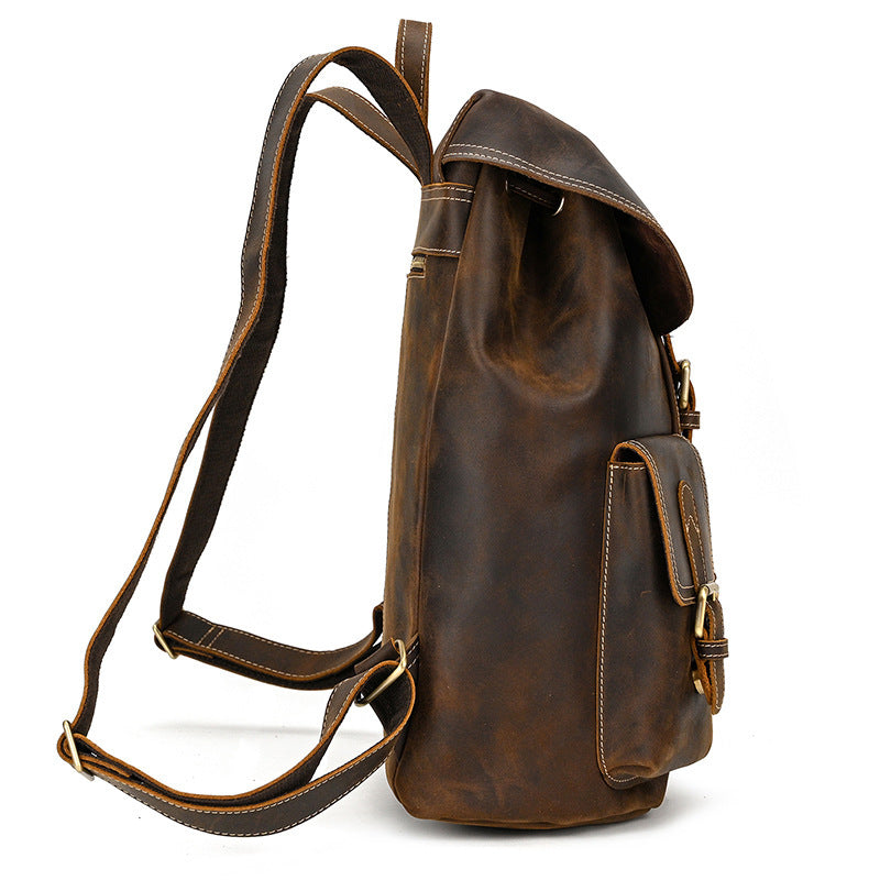 Retro Crazy Horse Leather Backpack-Penryn