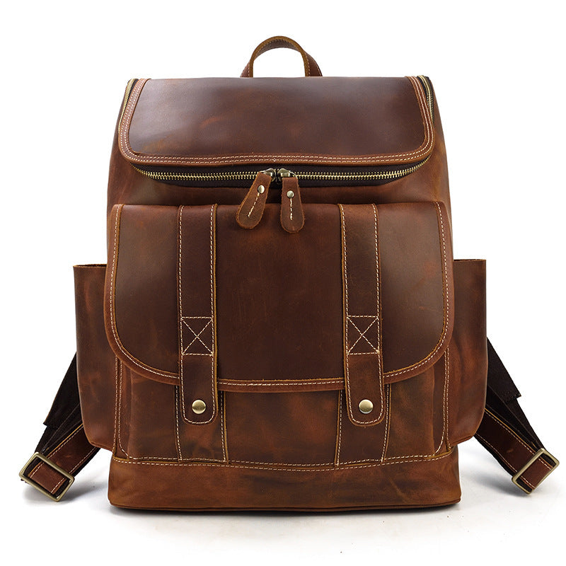 Vintage leather backpack-Abergele