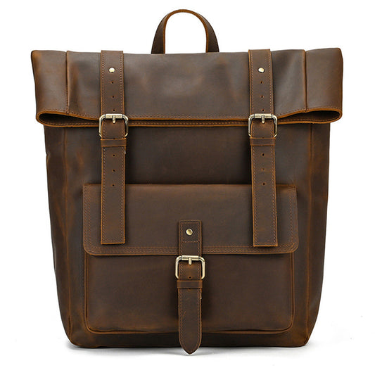 Crazy Horse Leather Backpack-Padstow