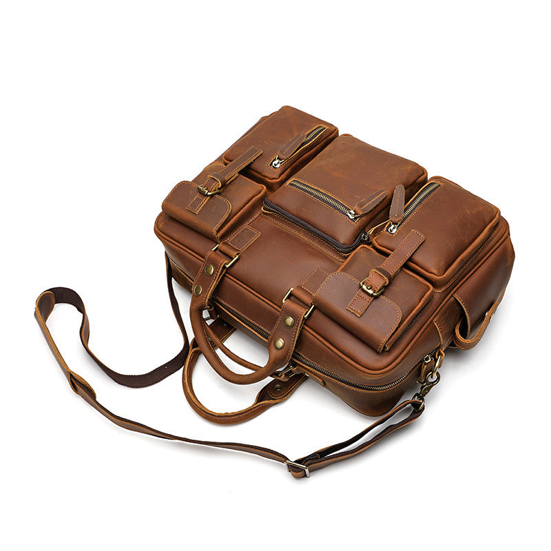 Vintage Leather Messenger Bag-Polzeath