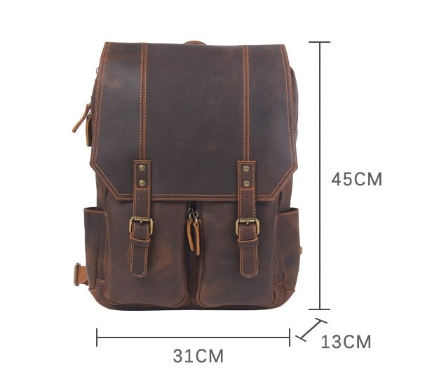 Crazy Horse Leather Backpack-Ferndale