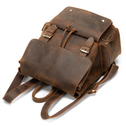 Crazy Horse Leather Backpack-Buckley