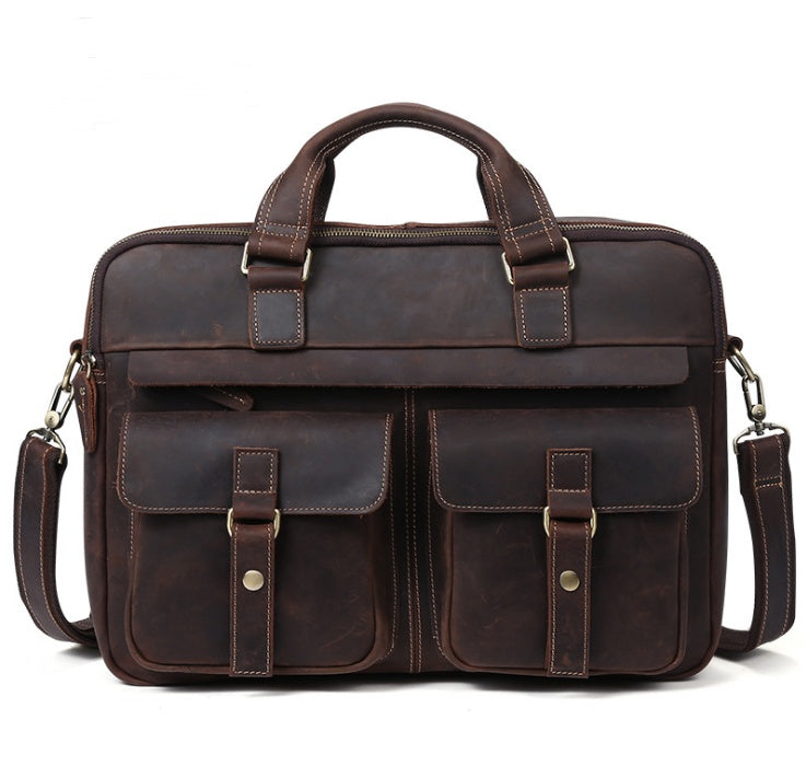 Retro Cowhide Leather Messenger Bag-Holywell