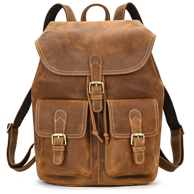 Retro Crazy Horse Leather Backpack-Penryn