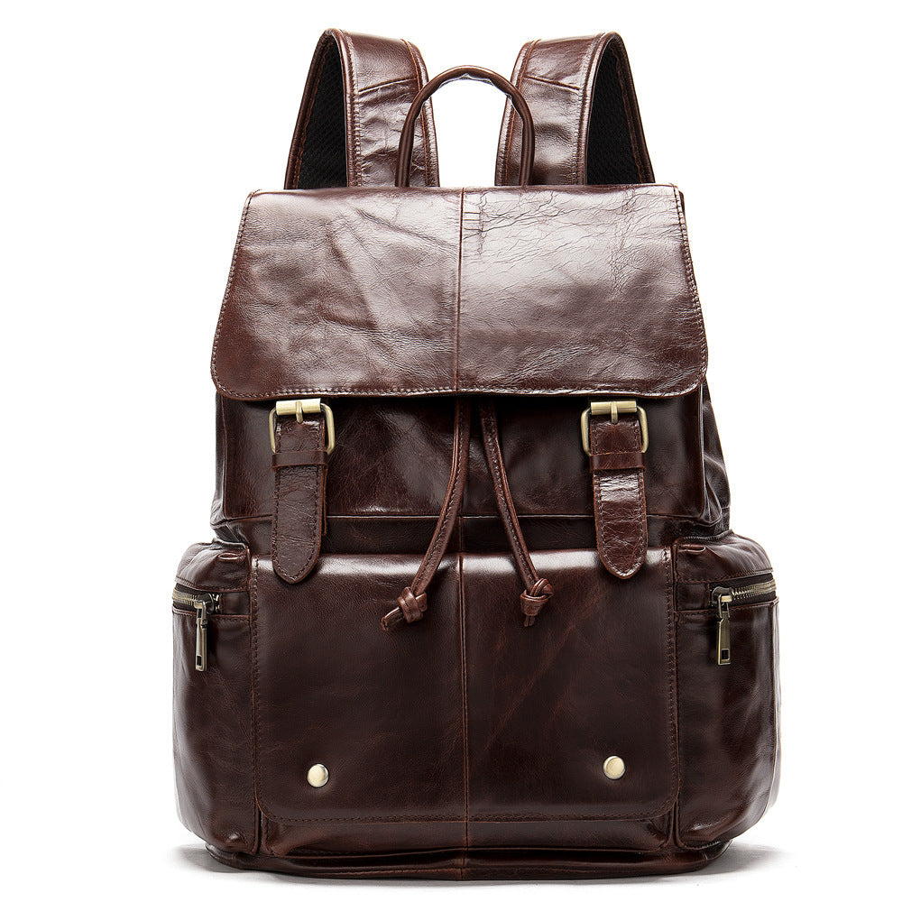 Crazy Horse Leather Backpack-Buckley