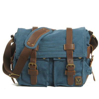 Vintage oil wax canvas Messenger Bag-Kingsand