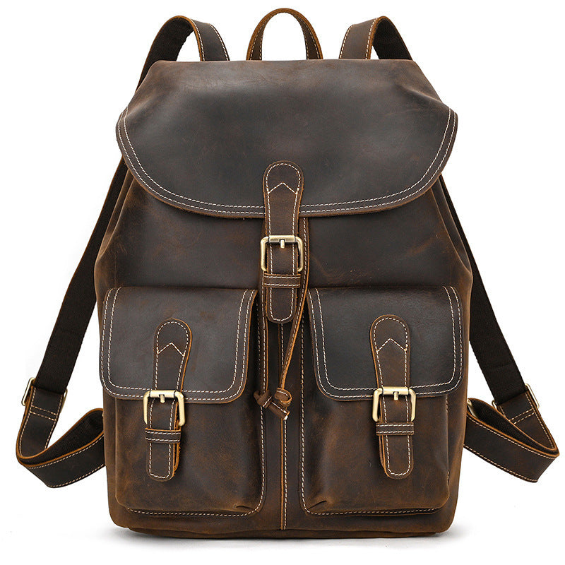 Retro Crazy Horse Leather Backpack-Penryn