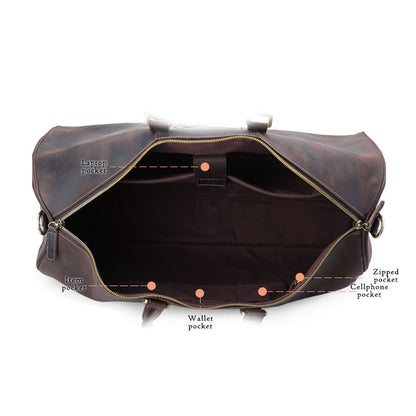 Vintage Genuine Cowhide Duffle Bag-Port Isaac