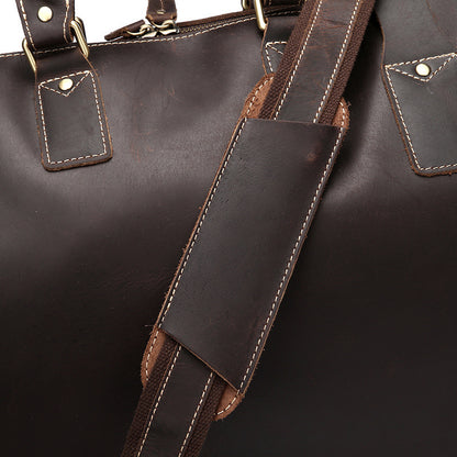 Vintage Cowhide Leather Duffle Bag-Camelford