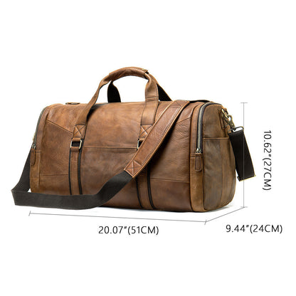 Genuine Leather Top Layer Cowhide Duffel Bag-Abercarn