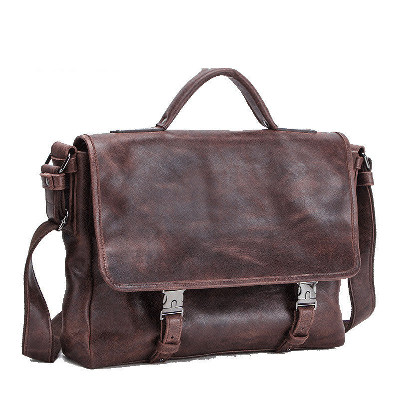 Cowhide Shoulder Messenger Bag-Charkestown